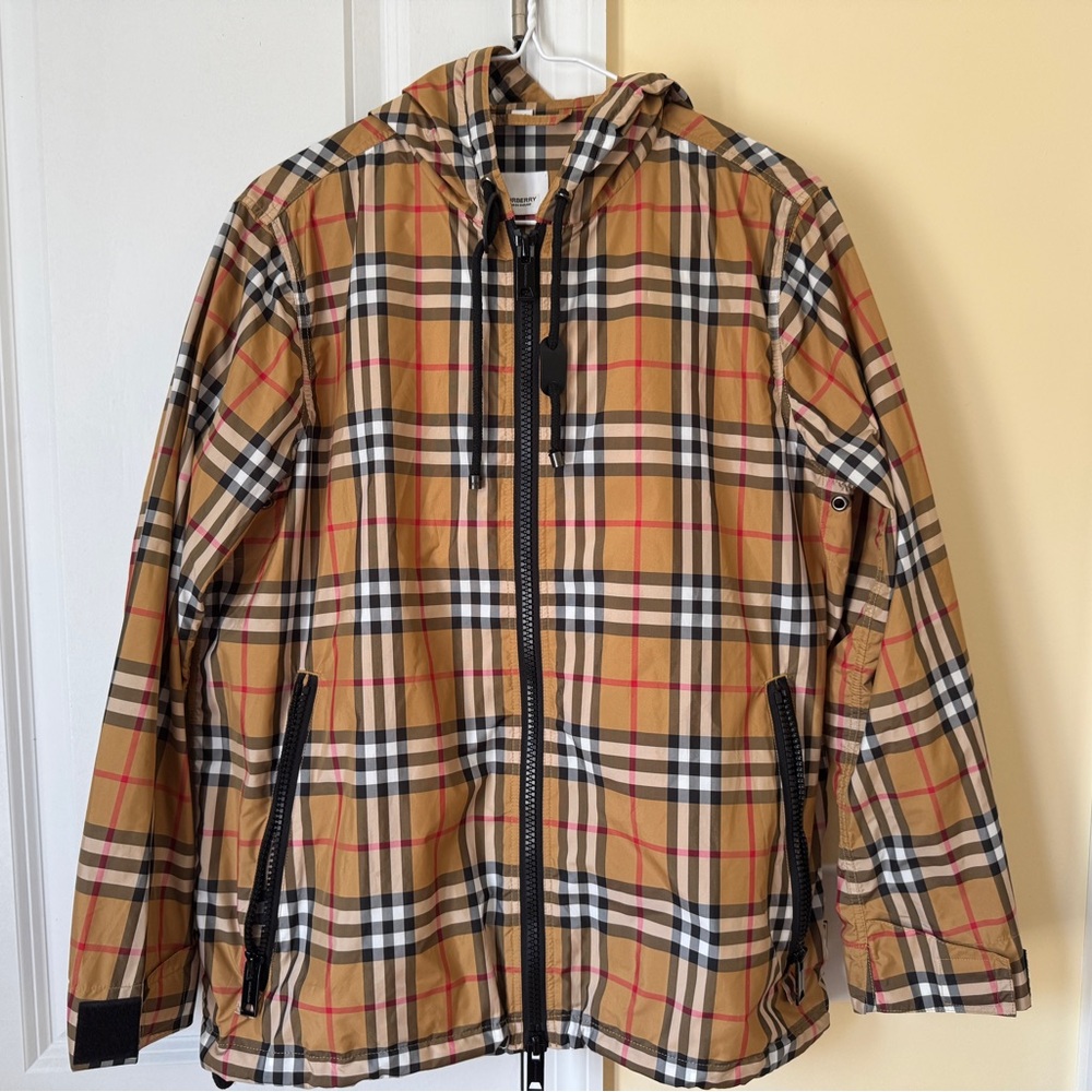 Burberry Beige and Black Plaid Jacket